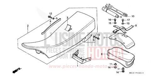 SITZ/WERKZEUGE (XR250RG/RH/RJ/RK/RL/RM) XR250RM de 1991